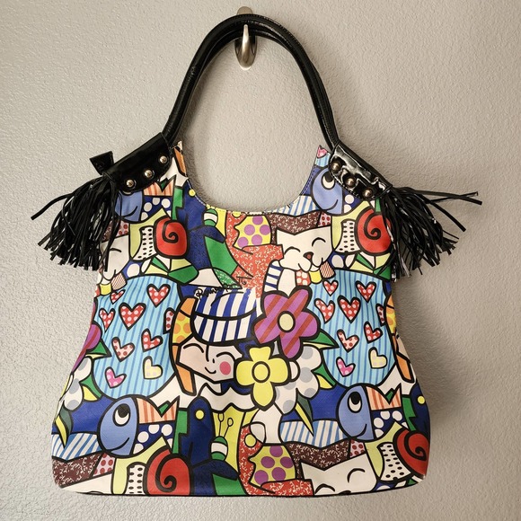 Romero Britto Handbags - Romero Britto Wearable Art Icons Shoulder Bag